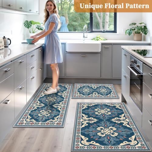 Kitchen Rugs Set of 3, Non Slip Washable Floor Mats with Water Absorbent - Image 6