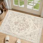 Washable Area Rugs 2x5: Living Room Bedroom Carpet Beige/Ivory by Luxturiy