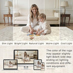 6x9 Area Rugs Living Room: Bedroom Washable Carpet Beige White - Image 5