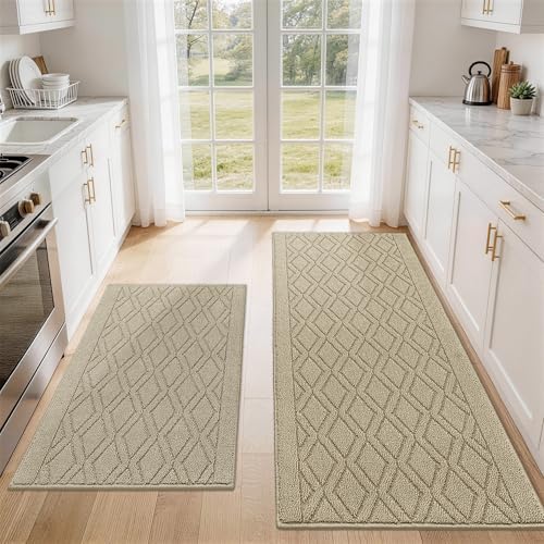 COSY HOMEER Kitchen Rugs Sets of 2 Non-Slip Washable,60x24Inch/35X24Inch by COSYHOMEER