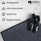 Front Door Mat, Indoor Outdoor Welcome Entryway Doormat, 30x17 Steel Gray - Image 6