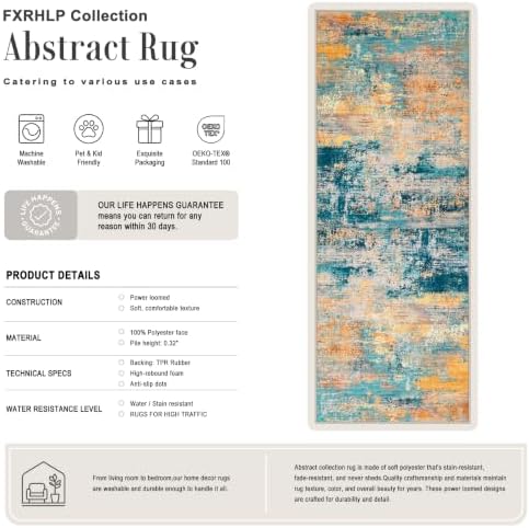 3x10 Washable Runner Rug：Modern Abstract Soft Carpet Rosy Haze - Image 2