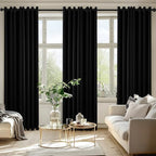 MIULEE Blackout Curtains for Bedroom 2 Panels 50 x 84 Inch Long Black - Image 6