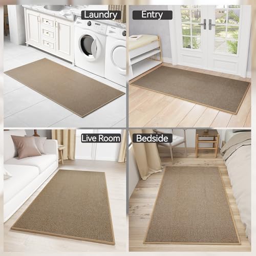 SUMLANS Kitchen Mat for Floor, Washable Non Slip Rugs, Brown - Image 5