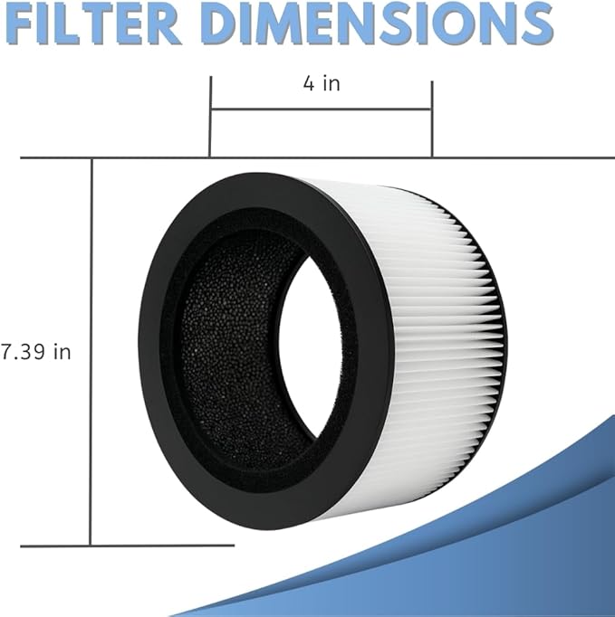 Nispira BAPF160 Replacement Filter K for Bionaire Air Purifier BAP9360W BAP9260W 3-in-1 True HEPA Activated Carbon, 1 Pack