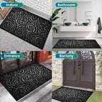 Bulijojo Front Door Mat Entrance,Durable Heavy Duty Welcome Mat,Thick Absorbent Natural Rubber Non Slip Mat,Sturdy Entryway Black 47"x32" - Image 6