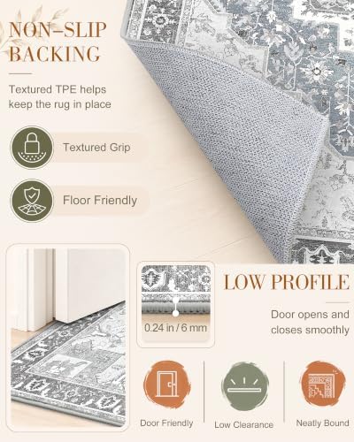 OLANLY 6x9 Washable Area Rug, Soft Non Slip Carpet for Bedroom Living Room - Image 7