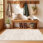 SameBed 3x5 Area Rug Living Room, Vintage Washable Carpet Cream Beige - Image 2