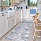 2x6 Runner Rug Non Slip,Washable Hallway Runner Rug,Blue - Image 4