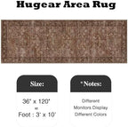 HUGEAR 3x10 Brick Red Vintage Floral Washable Runner Rug for Hallway - Image 2
