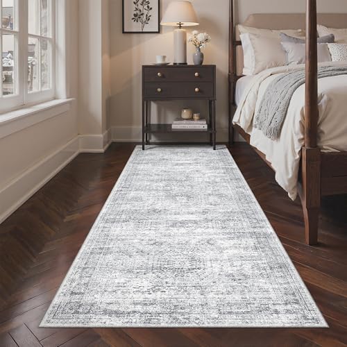 3x8 Runner Rug Non Slip,Washable Hallway Runner Rug,Grey - Image 4