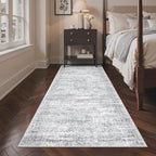 3x8 Runner Rug Non Slip,Washable Hallway Runner Rug,Grey - Image 4