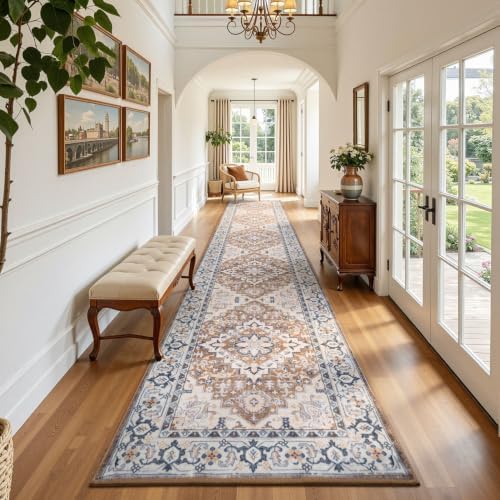 Lofus 2'6" x 12' Hallway Kitchen Washable Runner Rug, Long Carpet Brown - Image 3