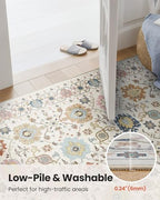 Amada Vintage Washable Area Rug,9'x12',Beige/Multi - Image 6