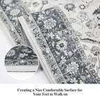 Hallway Washable Runner Rug - 2x10 Kitchen Rugs Entryway Rug Runner Vintage Soft Floor Mat Non Slip Indoor Farmhouse Carpet for Bathroom Living Room Bedroom (2 X 10, Grey) - Image 3