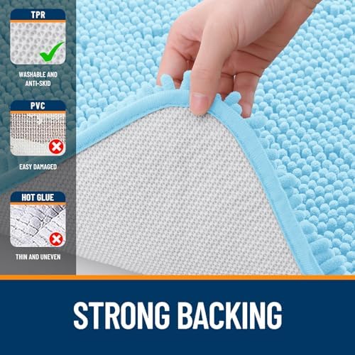 OLANLY Large Bathroom Rugs 59x35, Extra Soft Absorbent Chenille Bath Rugs - Image 6