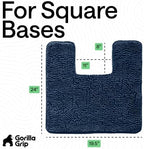 GORILLA GRIP Chenille Bath Rug Mat for Square Toilet Base, 24x19 Navy - Image 2