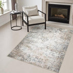 Area Rug Living Room: 3x5 Modern Washable Indoor Soft Carpet Brown by FXRHLP