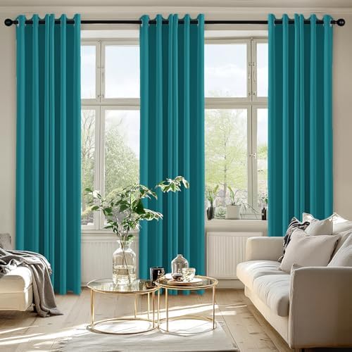 MIULEE Blackout Curtains for Bedroom 2 Panels 40 x 72 Inch Long Teal - Image 6