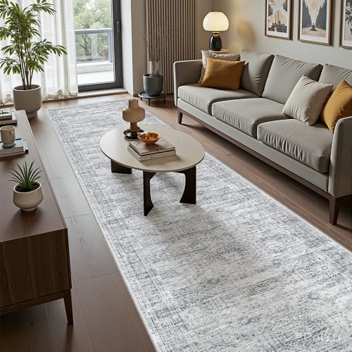 2'6 x 12' Runner Rug Non Slip,Washable Kitchen Rugs,Grey - Image 4