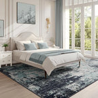 RELEANY Washable 5'x8' Abstract Area Rug for Living Room Teal Black - Image 3