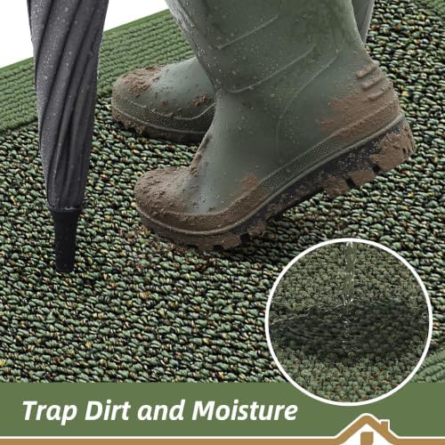 BEQHAUSE Indoor Door Mat 36" x 60", Dirt Trapper Door Mats, Green - Image 3