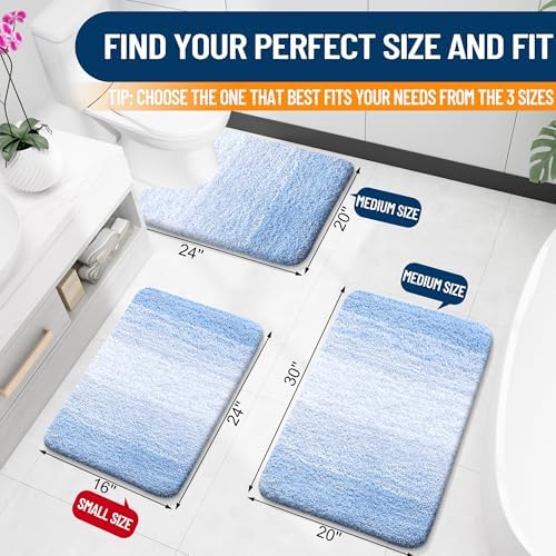 OLANLY Bathroom Runner Rug 70x20, Extra Soft Absorbent Microfiber Bath Rugs - Image 2