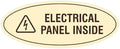 Signs ByLITA Oval Electrical Panel Inside Sign (Ivory/Dark Brown) - Large 2 Pack