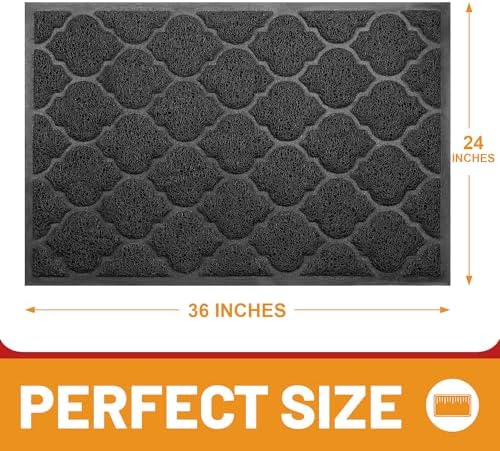 Cosyearn Door Mat, 24x36, Black, Indoor Outdoor Front Entryway Doormat - Image 2