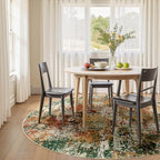 RELEANY Washable Round 6ft Area Rug for Living Room Green Multi - Image 2