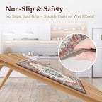 Boho Kitchen Mats for Floor 2PC Anti Fatigue Kitchen Rugs, Taupe Red - Image 4