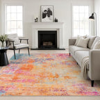 Area Rug Living Room: 8x8 Modern Washable Soft Carpet Galaxy Haze by FXRHLP