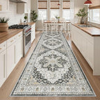 Madane Hallway Runner Rug 3x12 Washable Kitchen Runners 12ft, Black - Image 4
