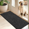 BEQHAUSE Dirt Trapper Door Mat 20" x 48", Non-Slip Washable Doormats, Black by BEQHAUSE