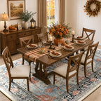 RELEANY Washable Area Rug, Large 9'x12', Beige/Blue/Orange - Image 2