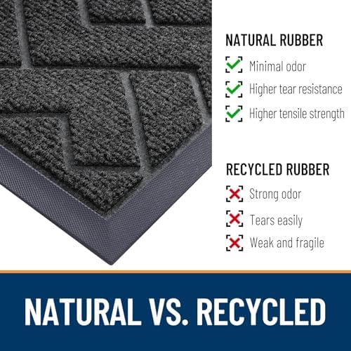OLANLY Front Door Mat Outside 59x34, All-Season Absorbent Rubber Doormat - Image 5