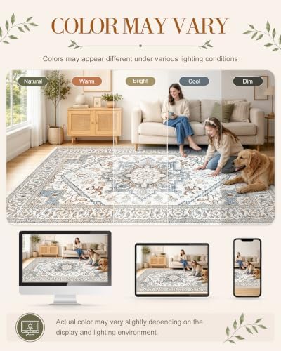 OLANLY 2x4 Washable Accent Rug Non Slip Carpet for Entryway Kitchen Bedside - Image 2