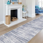 2x10 Runner Rug Non Slip,Washable Hallway Runner Rug,Blue - Image 3