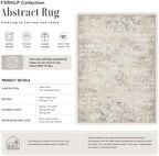 Area Rug Living Room: 4x6 Modern Washable Soft Carpet Brown Beige - Image 2
