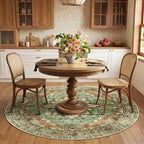 RELEANY Washable Area Rug, Round 6ft, Brick/Brown/Green - Image 2