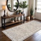 Washable Entryway 3x7 Runner Rug: Farmhouse Kitchen Hallway Rug Runner Wide Soft Water Resistant Floor Mat for Bathroom Nursery Non Slip Indoor Carpet for Living Room Bedroom Dining Room(3x7,Beige) by HYHAOYUNLAI