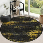 Round Area Rug Living Room: 4 ft Modern Washable Indoor Carpet by FXRHLP