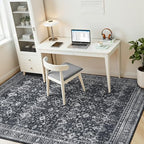 5x7 Area Rugs for Living Room Bedroom, Black Washable Non-Slip Carpet - Image 3
