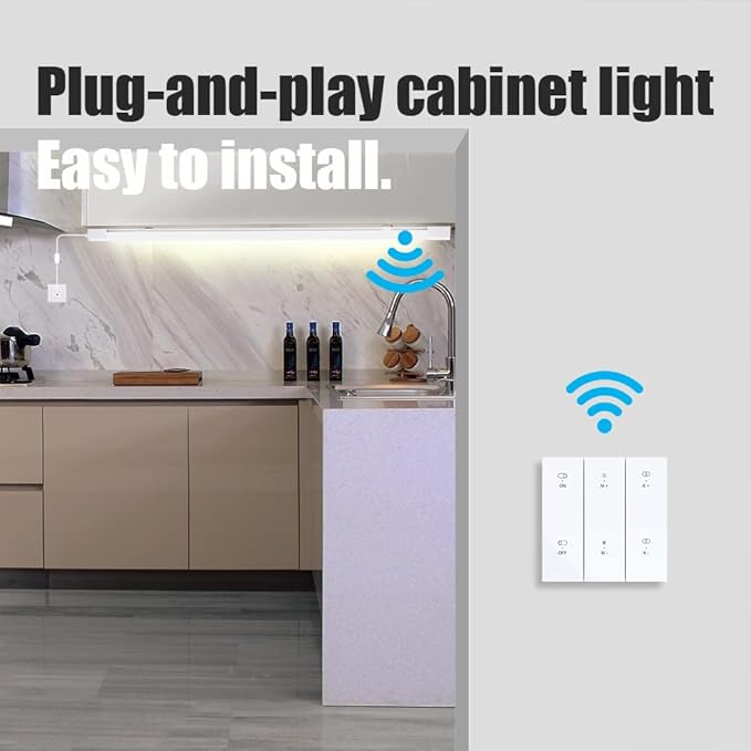 ONIDEK Under Cabinet Lights with Plug. 2700K-6500K Dimming and Color. with Wireless Control Panel and Remote Control.25W 2500LM for Garage, Kitchen, Bathroom, Closet, Office (36 inch-2PCS)