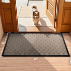 Mibao Front Door Mat Outdoor Entrance, 47" x 24" Heavy Duty Welcome Mat for Outdoor and Indoor, Waterproof Dirt Trapper Doormat, Super Absorbent Indoor Entryway Mat for Patio & Porch - Beige - Image 2