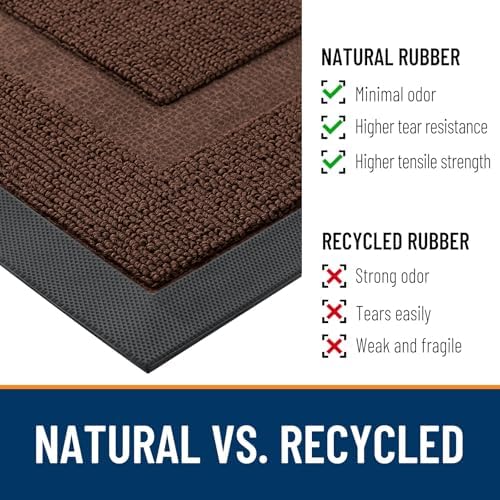 OLANLY Half Circle Front Door Mat Outside 59x34 All-Season Rubber Doormat - Image 3