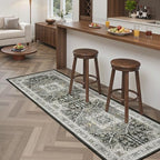 Madane Washable Runner Rug 2x6 Runners for Hallways, Grey Green/Black Olive - Image 3