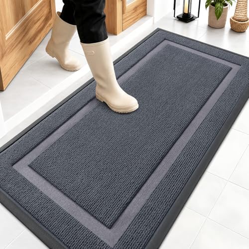 OLANLY Front Door Mat Outside 47x23, All-Season Heavy-Duty Rubber Doormat by OLANLY