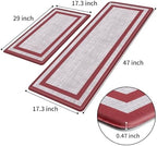 Mattitude Kitchen Mats Set of 2,Cushioned Anti-Fatigue Non-Skid Rug Sets - Image 3