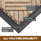 Front Door Mat, Heavy Duty Non-Slip Doormat 61.5"x36", Beige - Image 2